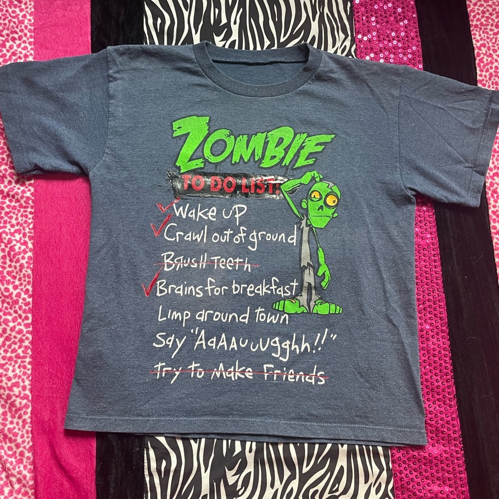 Zombie To-Do List Kids T-Shirt - Grayish blue